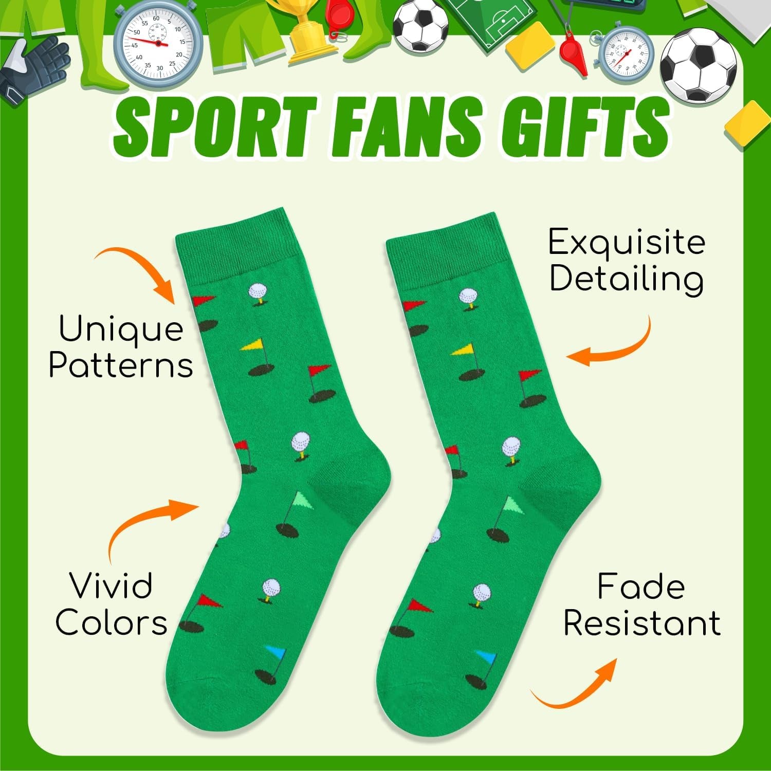 Funny Gifts for Men Women - Fishing Golfing Bowling Socks, American Flag Gifts