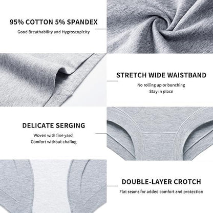 Womens Seamless Boy Shorts Underwear Soft Stretch Boxer Shorts Briefs No Show Panties 2 Packs Black Grey