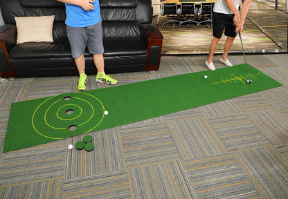 Golf Putting Green Mat, 11.5 X 2.36Ft Extra Wide Golf Practice Mat with 4 Golf Balls & Carrying Bag for Indoor/Outdoor Games Training