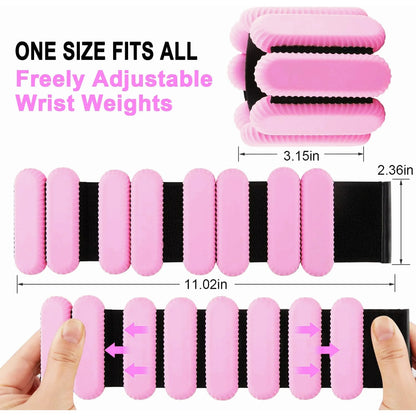 Pilates Wrist & Ankle Weights for Women, Wearable Strong Arm & Leg Weights Set of 2(1Lbs Each), Adjustable Ankle Weights for Walking, Yoga, Dance, Barre,Gym