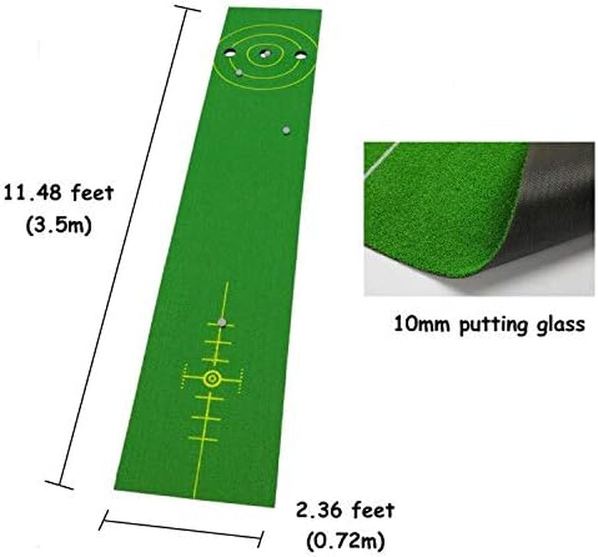 Golf Putting Green Mat, 11.5 X 2.36Ft Extra Wide Golf Practice Mat with 4 Golf Balls & Carrying Bag for Indoor/Outdoor Games Training