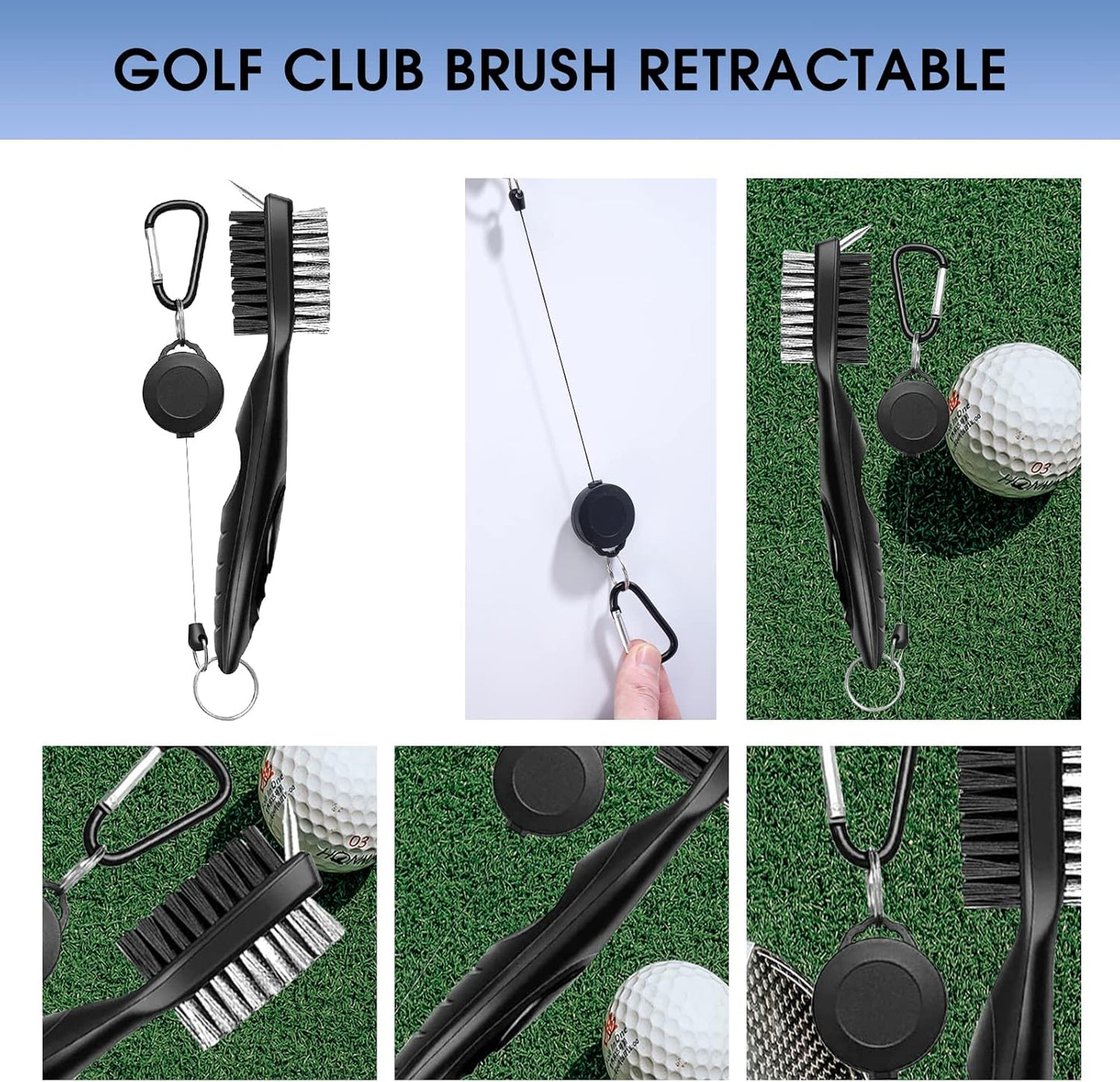 Golf Essentials Kit,Comes with a Golf Towel, Golf Club Cleaner,Golf Club Brush,Golf Club Groove Sharpener,Golf Ball Marker,Mini Golf Score Shot Stroke Counter
