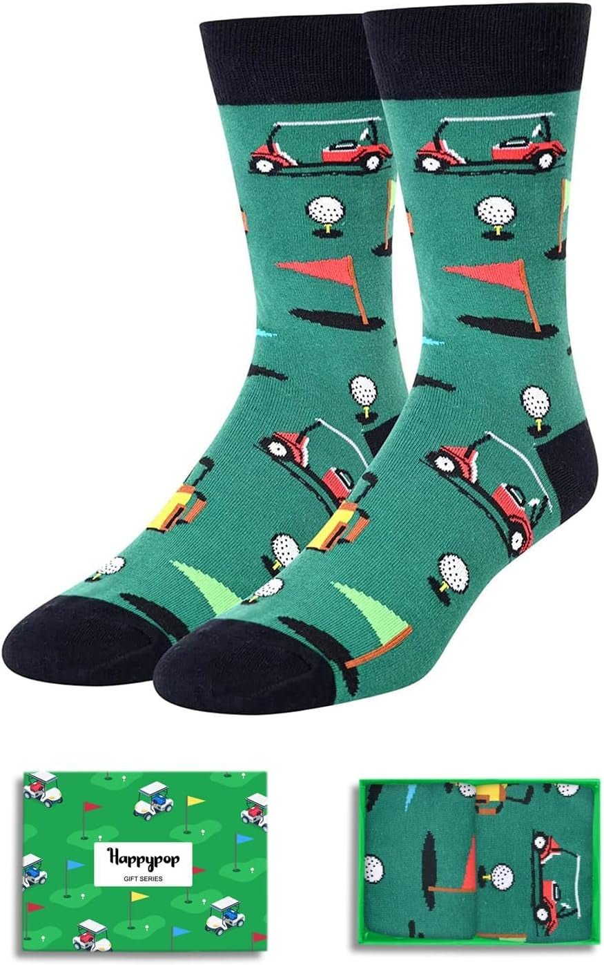 Novelty Gifts for Men - Camping Golfing Bowling American Flag Music Fishing Socks