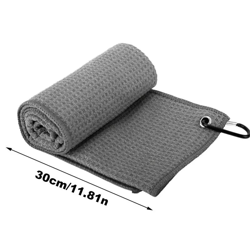 Golf Towel Microfiber Fabric for Golf Lovers Soft Absorbent Golf Club Cleaner Rag Clip Golf Accessories Golf Club Cleaning Towel