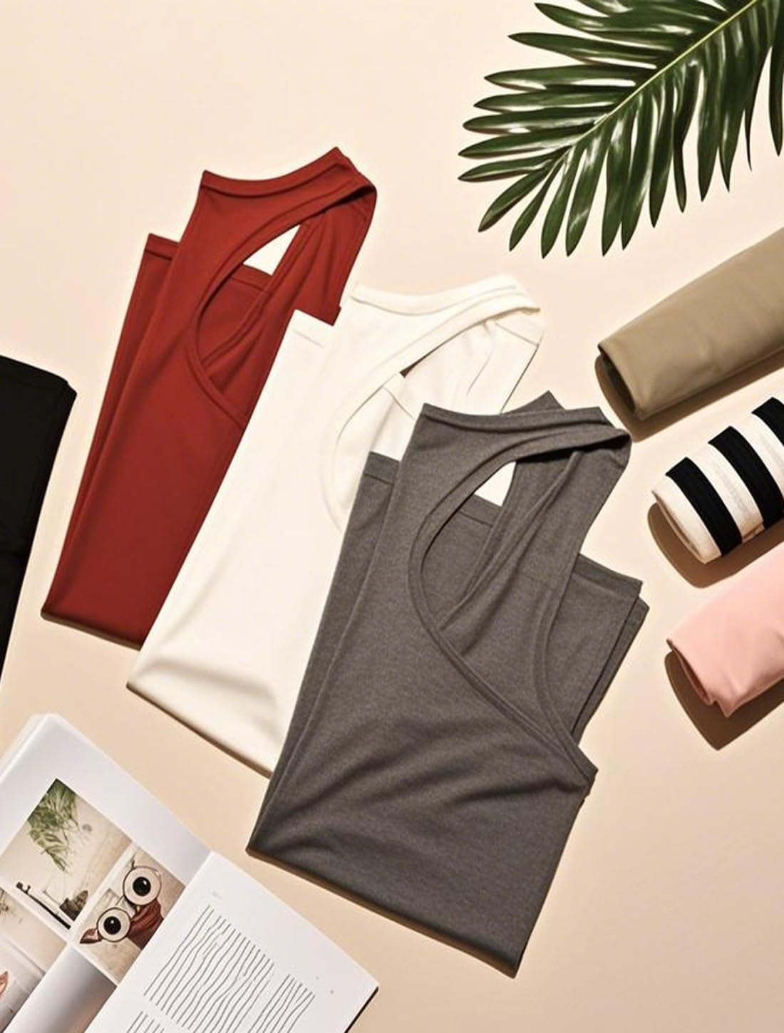 Workout Tank Tops for Women Racerback Yoga Tanks Basic Athletic Activewear-4 Packs