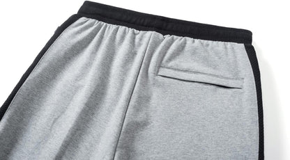 Men'S Joggers Breathable Cotton Mesh Pants Slim Fit Trousers with Zipper Pockets Black