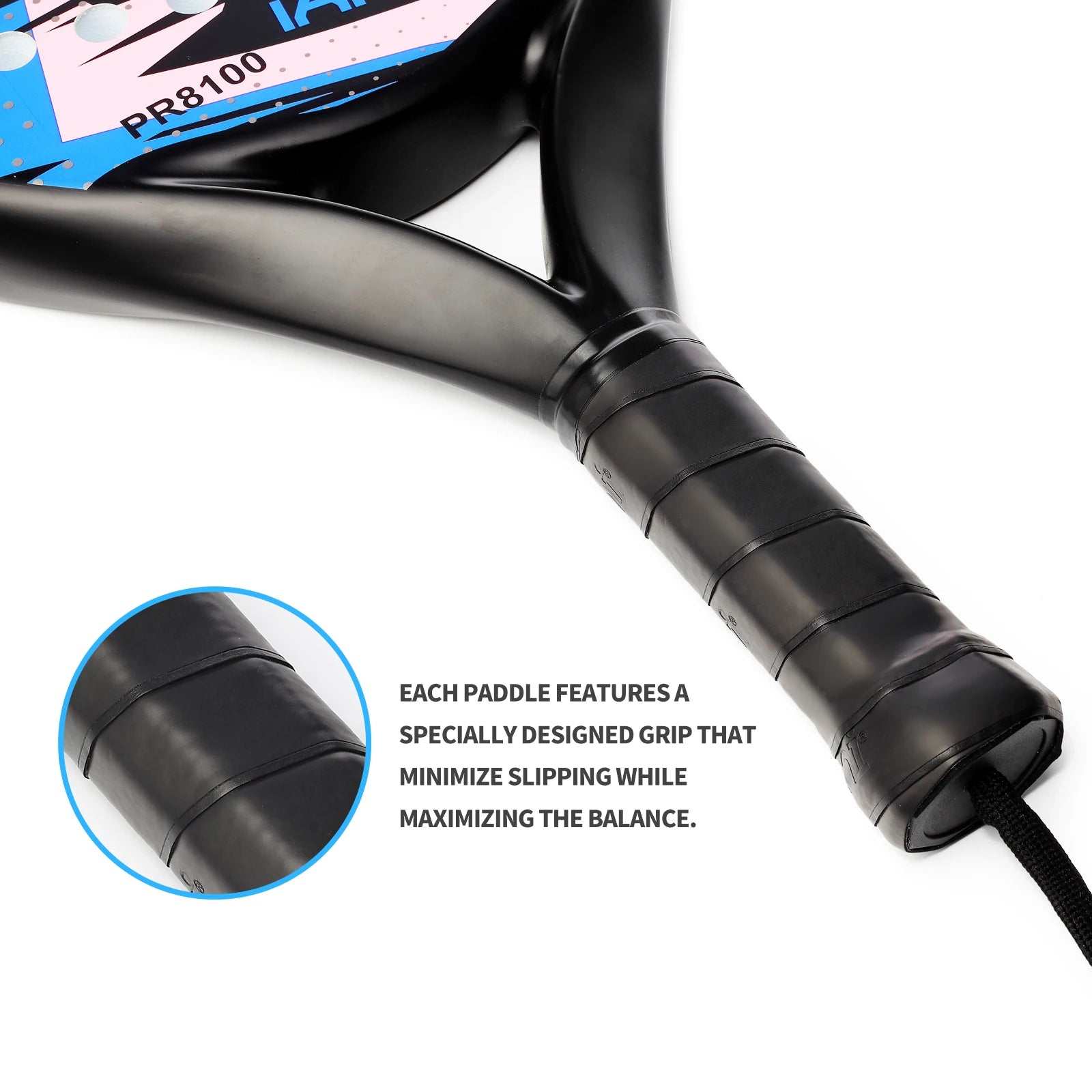 Padel Racket Carbon Fiber Surface with EVA Memory Flex Foam Core Padel Tennis Racquets Lightweight