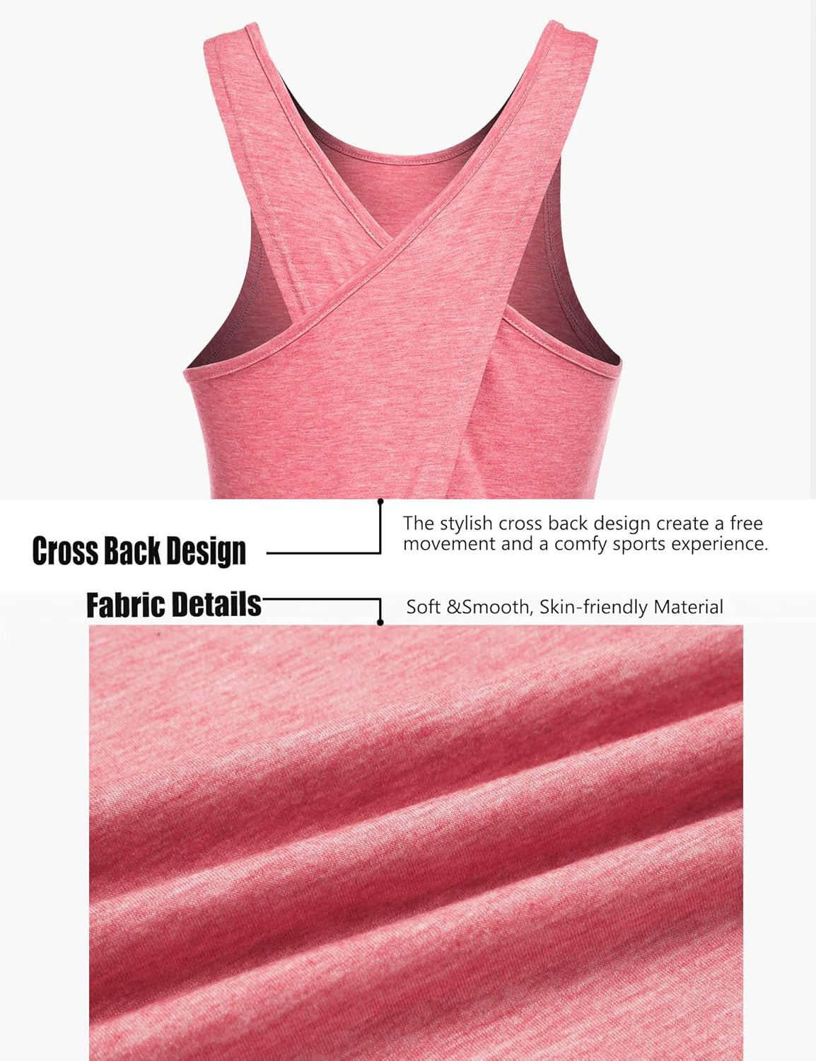 Open Back Workout Top Backless Yoga Shirts Tie Back Workout Tank Activewear Shirts Exercise Yoga Tank Tops (1-3Pack)
