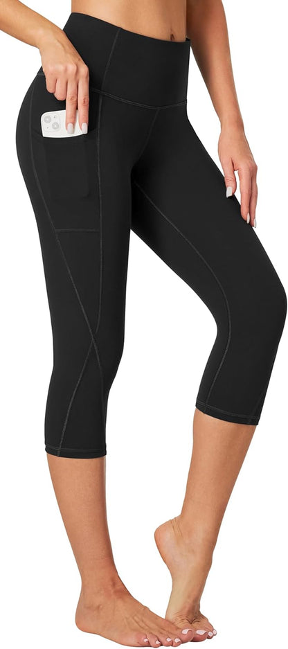 Capri Leggings for Women High Waisted Capri Leggings with Pockets for Women Tummy Control Yoga Pants Women