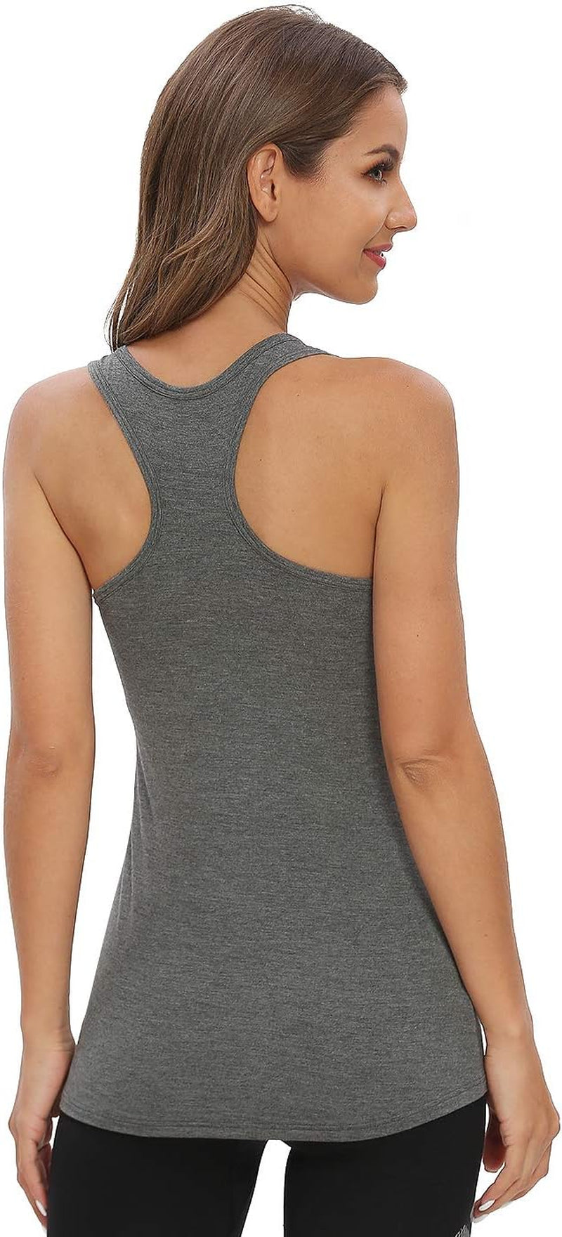 Workout Tank Tops for Women Racerback Yoga Tanks Basic Athletic Activewear-4 Packs