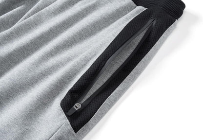 Men'S Joggers Breathable Cotton Mesh Pants Slim Fit Trousers with Zipper Pockets Black