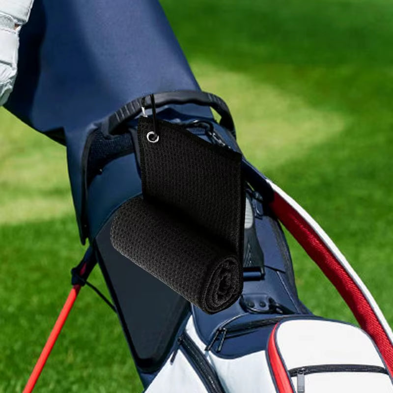 Golf Towel Microfiber Fabric for Golf Lovers Soft Absorbent Golf Club Cleaner Rag Clip Golf Accessories Golf Club Cleaning Towel