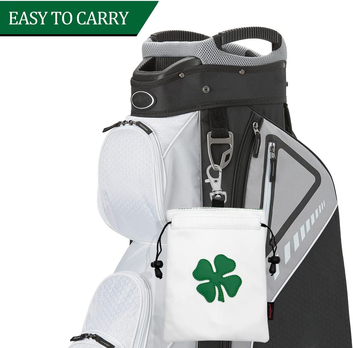 Golf Valuables Pouch,Golf Bag Pouch with Drawstrings Leather Tee Pouchs Bag for Men Women