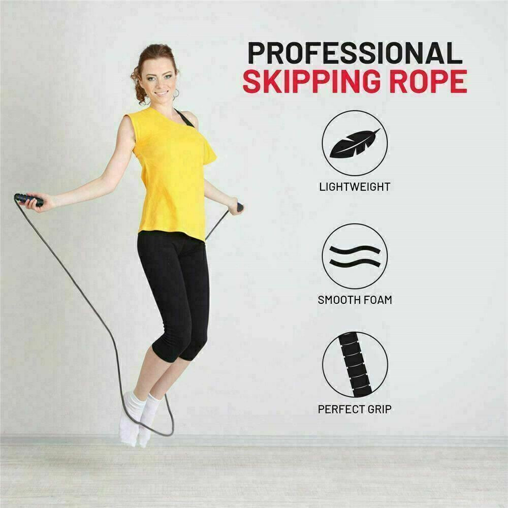 Jump Rope Gym Aerobic Exercise Boxing Skipping Adjustable Bearing Speed Fitness