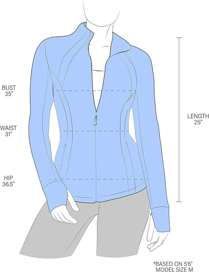 Full Zip Running Track Jacket Lightweight Athletic Slim Fit Jacket with Thumbholes