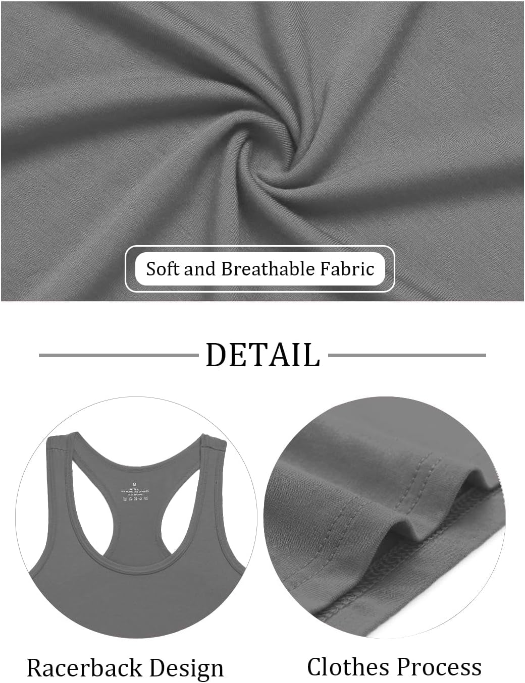 Workout Tank Tops for Women Racerback Yoga Tanks Basic Athletic Activewear-4 Packs