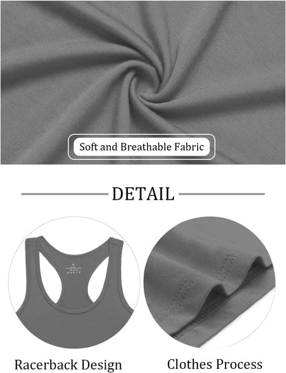 Workout Tank Tops for Women Racerback Yoga Tanks Basic Athletic Activewear-4 Packs