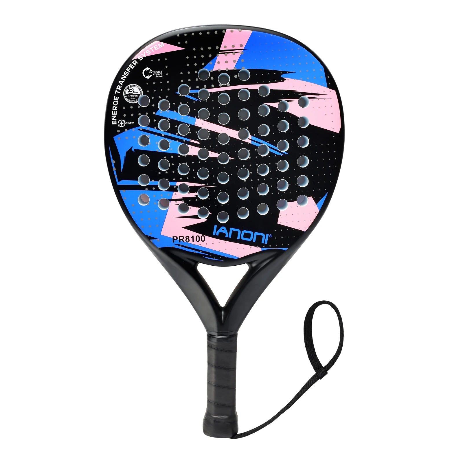 Padel Racket Carbon Fiber Surface with EVA Memory Flex Foam Core Padel Tennis Racquets Lightweight