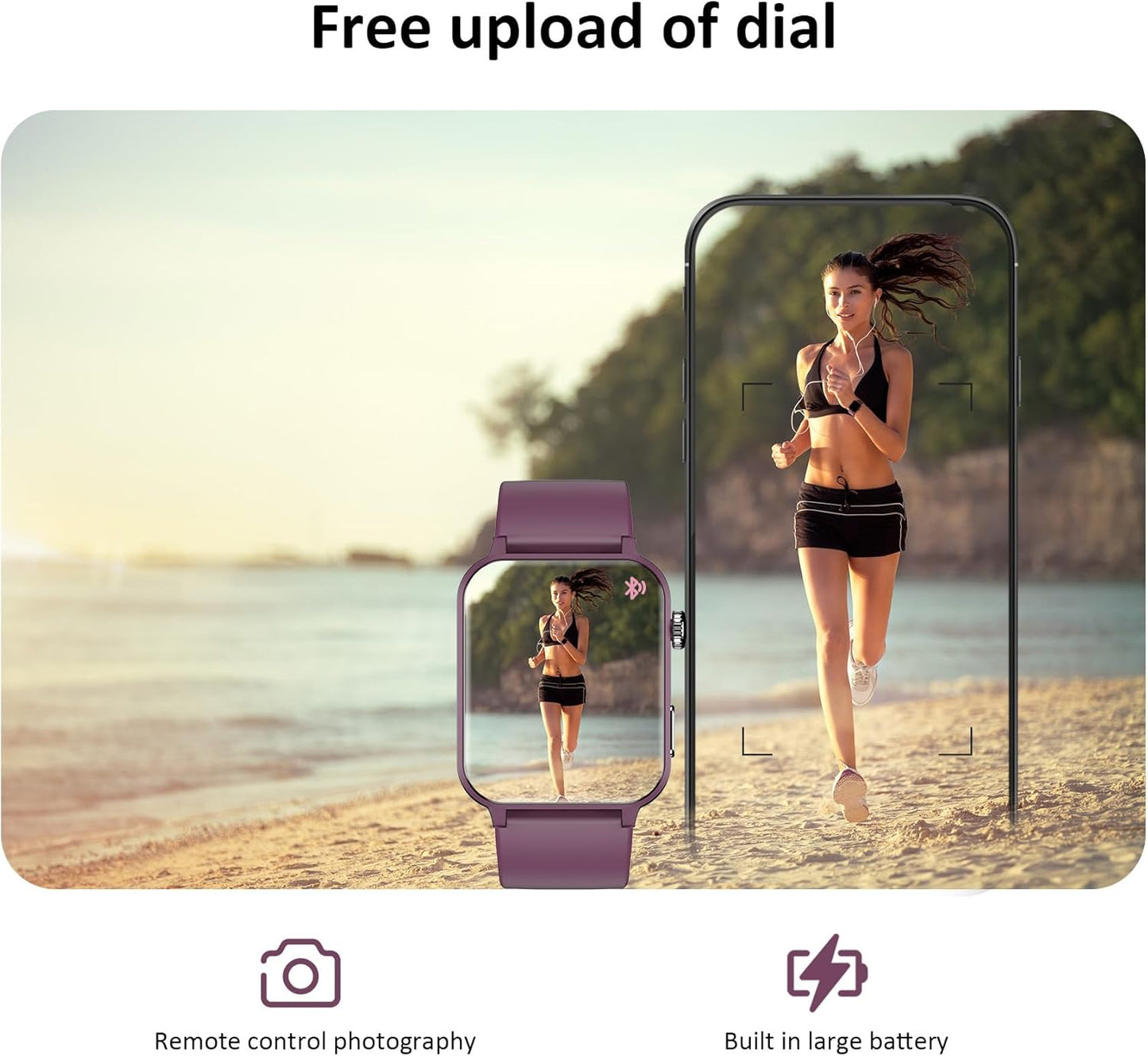 Health Fitness Tracker 2024(Answer/Make Calls), 1.85'' Smartwatche for Women Men with 24/7 Heart Rate and Blood Oxygen,Step/Sleeptracker,100+Sport,Ip68 Waterproof Activity Trackers for Android&Iphone