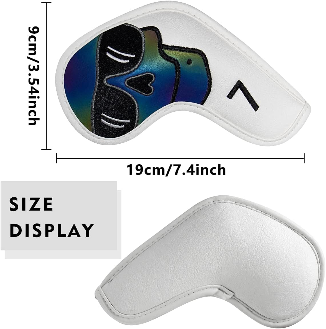 Golf Iron Covers 10Pcs,Golf Iron Head Covers Leather Golf Iron Covers Set Skeleton Golf Iron Headcovers,Long Neck Golf Club Head Covers for Iron with Magic Tape Fit All Brands