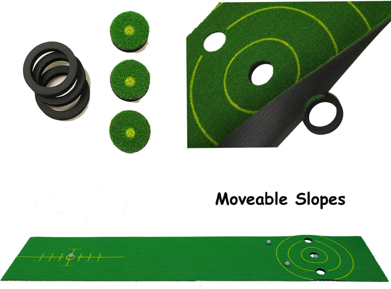 Golf Putting Green Mat, 11.5 X 2.36Ft Extra Wide Golf Practice Mat with 4 Golf Balls & Carrying Bag for Indoor/Outdoor Games Training