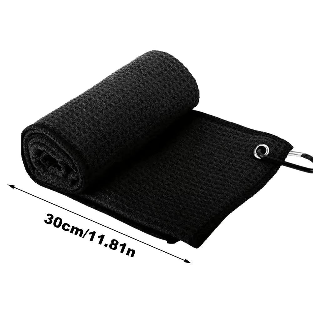 Golf Towel Microfiber Fabric for Golf Lovers Soft Absorbent Golf Club Cleaner Rag Clip Golf Accessories Golf Club Cleaning Towel